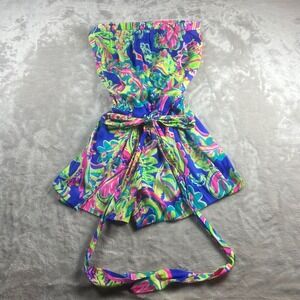 Lilly Pulitzer Women's XS Women Romper Multi Color Floral Strapless 16584